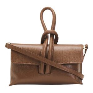 MARLON Made In Italy Leather Knot Pochette Shoulder Bag